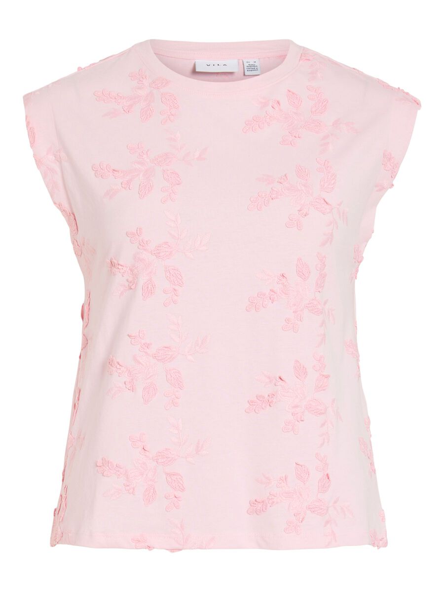 Product carousel image - ROUND NECK SLEEVELESS TOP, Cherry Blossom | 2