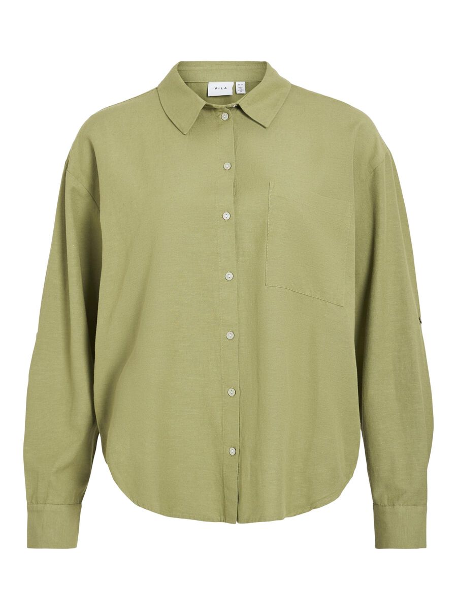 VILA LONG SLEEVED SHIRT, Sage, highres - 14104796_Sage_001.jpg