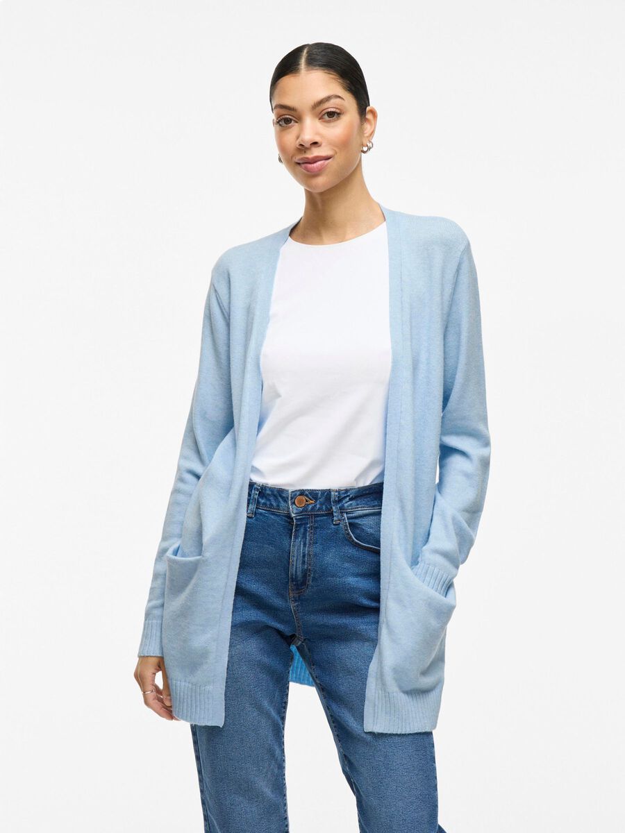 VILA VIRIL BASIC STRICK STRICKJACKE, Kentucky Blue, highres - 14044041_KentuckyBlue_593650_003.jpg