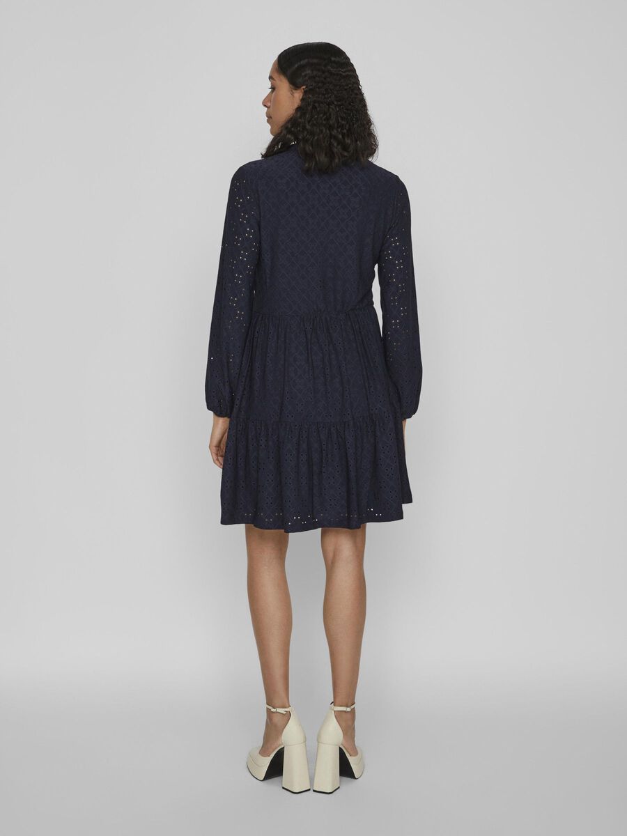 Vila LONG SLEEVED KNEE-LENGTH DRESS, Navy Blazer, highres - 14070250_NavyBlazer_004.jpg