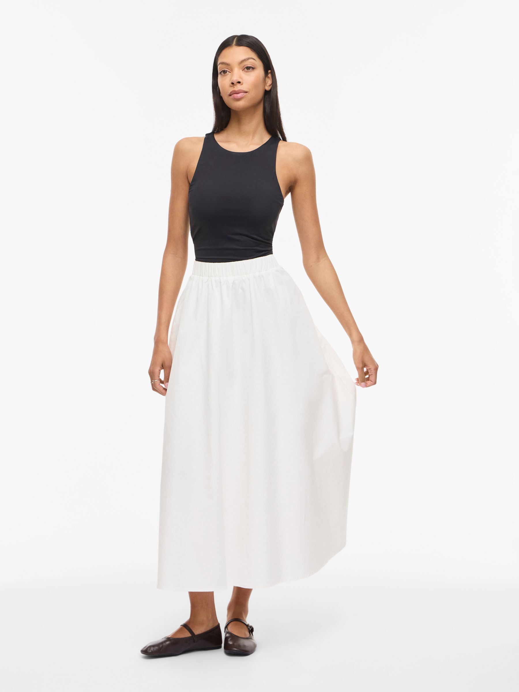 VIDONNA MID-WAIST MIDI SKIRT | White | VILA®