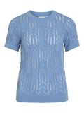 VILA SHORT SLEEVED  KNITTED TOP, Blissful Blue, highres - 14102700_BlissfulBlue_001.jpg