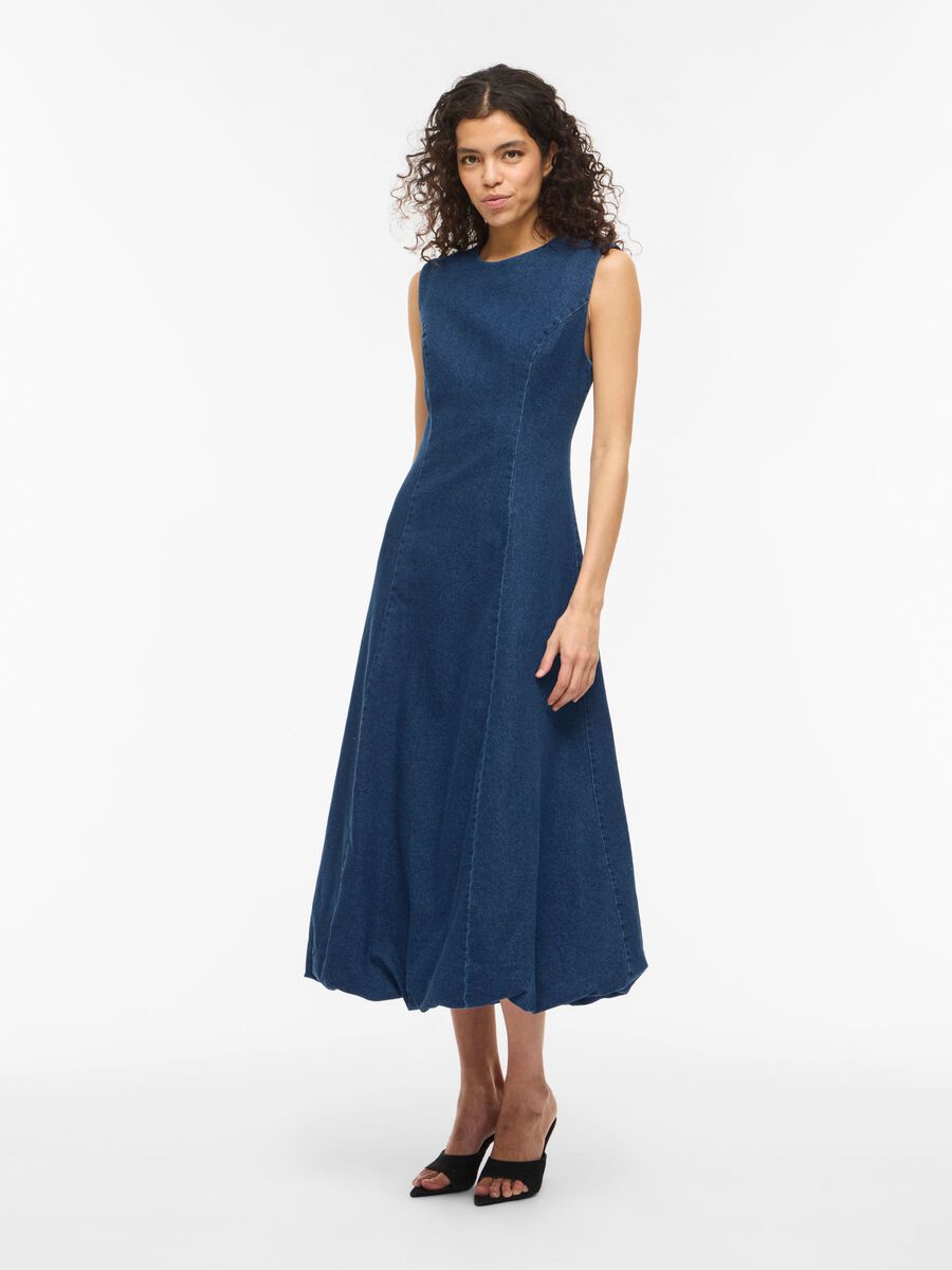 Product carousel image - VIAMANZA MAXI DENIM DRESS, Dark Blue Denim | 1
