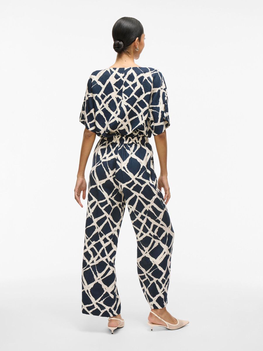 VILA HIGH WAIST WIDE-LEG TROUSERS, Navy Blazer, highres - 14105442_NavyBlazer_1174243_004.jpg