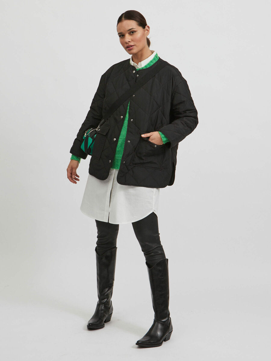 Vila BUTTONED QUILTED JACKET, Black, highres - 14078751_Black_003.jpg