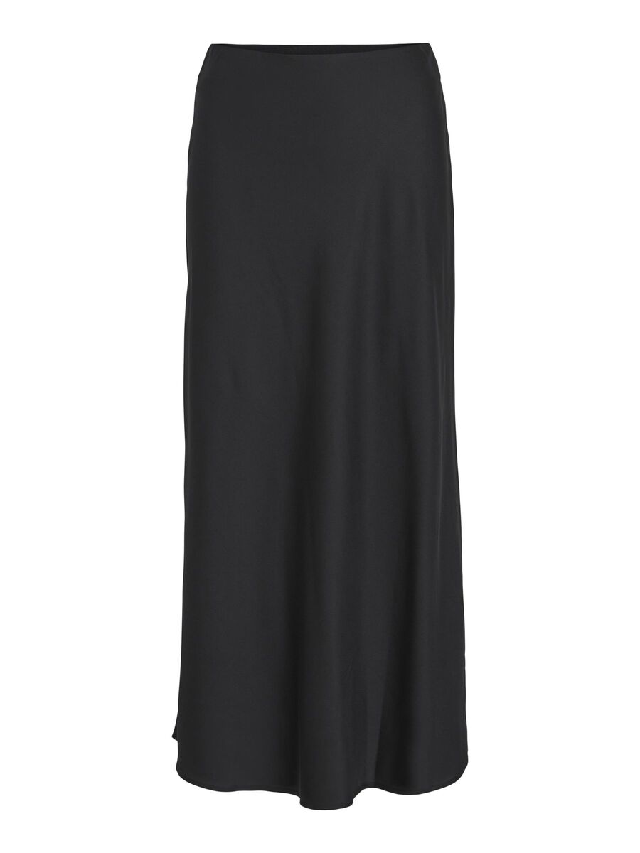 VILA VIELLETTE HIGH WAIST MIDI SKIRT, Black, highres - 14084182_Black_001.jpg