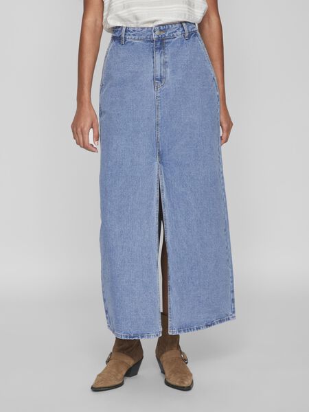Vila FENTE LONGUE JUPE EN JEAN, Light Blue Denim, highres - 14091720_LightBlueDenim_003.jpg