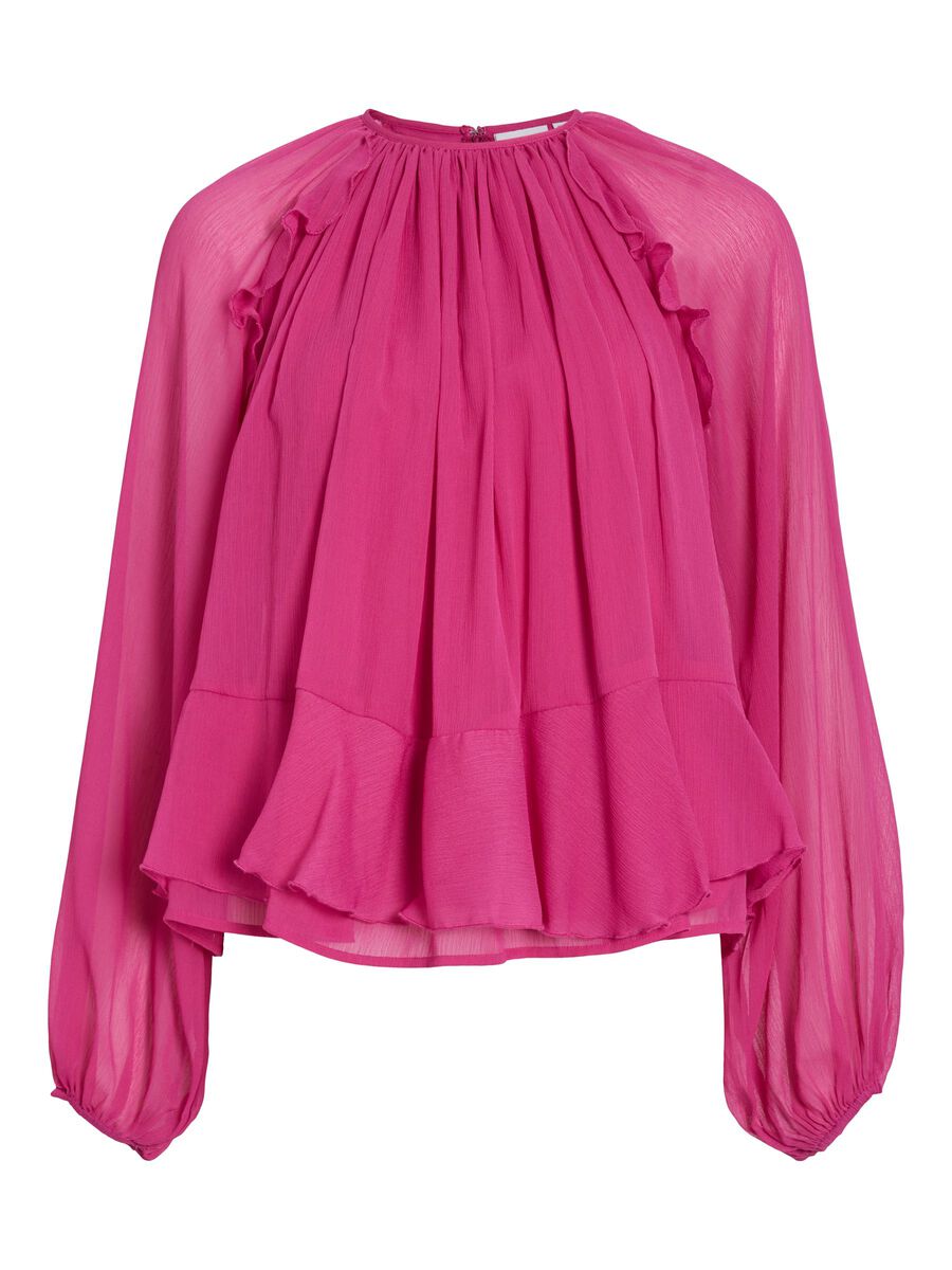 Product carousel image - VIHELA ROUND NECK LONG SLEEVED TOP, Festival Fuchsia | 2