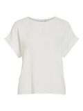 VILA ROUND NECK SHORT SLEEVED TOP, Snow White, highres - 14101663_SnowWhite_001.jpg