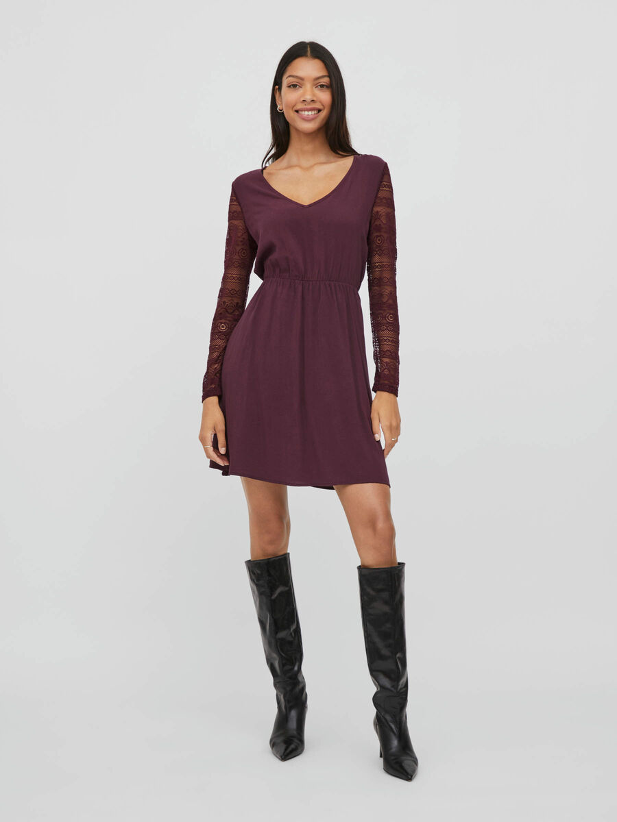 Vila SPITZENVERZIERTES KLEID MIT LANGEN ÄRMELN, Winetasting, highres - 14083598_Winetasting_003.jpg