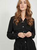 Vila TIE WAIST MIDI SHIRT DRESS, Black, highres - 14058514_Black_007.jpg