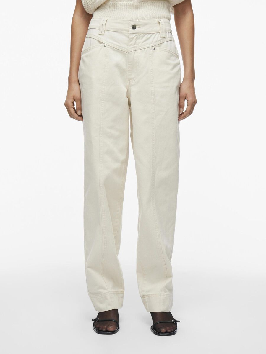 VILA HIGH WAIST JEANS, Birch, highres - 14102854_Birch_003.jpg