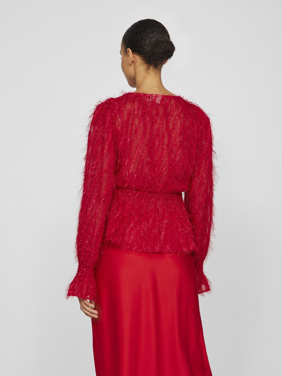 VILA LONG SLEEVED V-NECK BLOUSE, Fiery Red, highres - 14083306_FieryRed_004.jpg