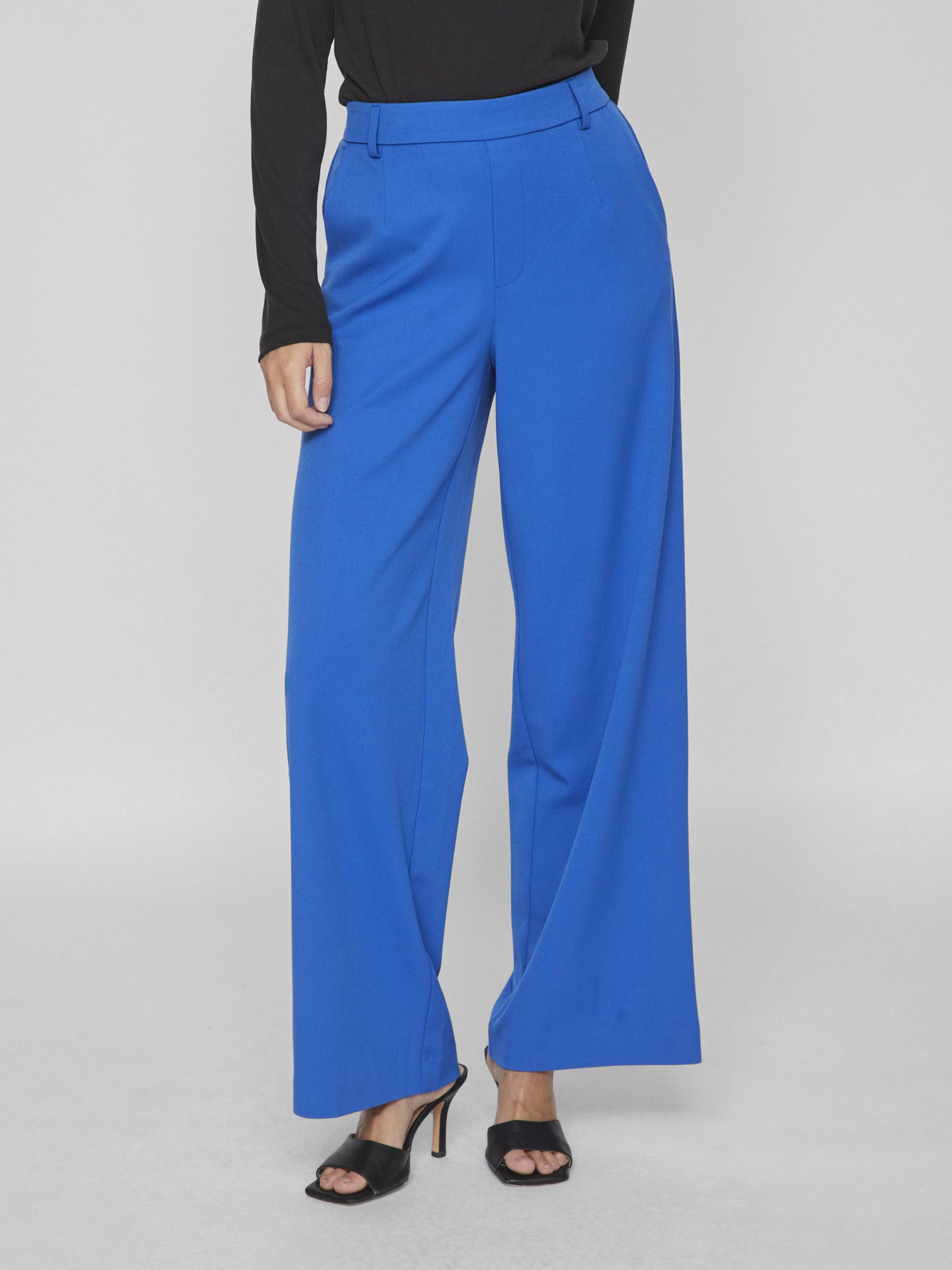 Blue high waisted trousers new arrivals
