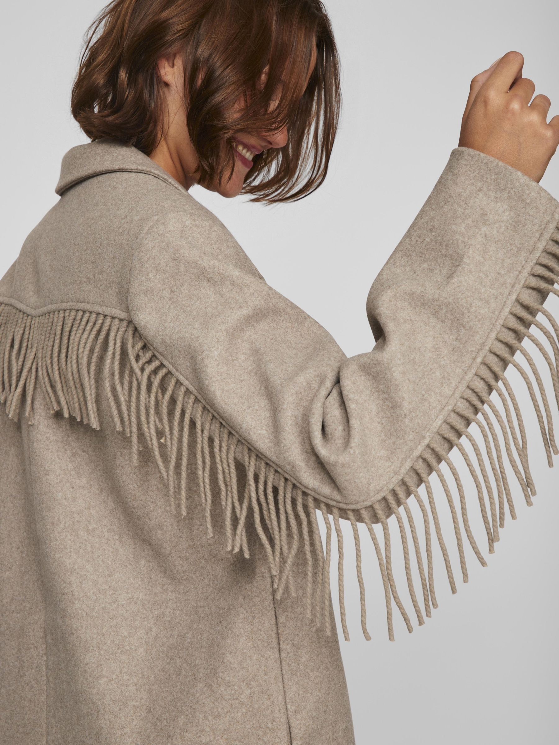 Fringed coat deals