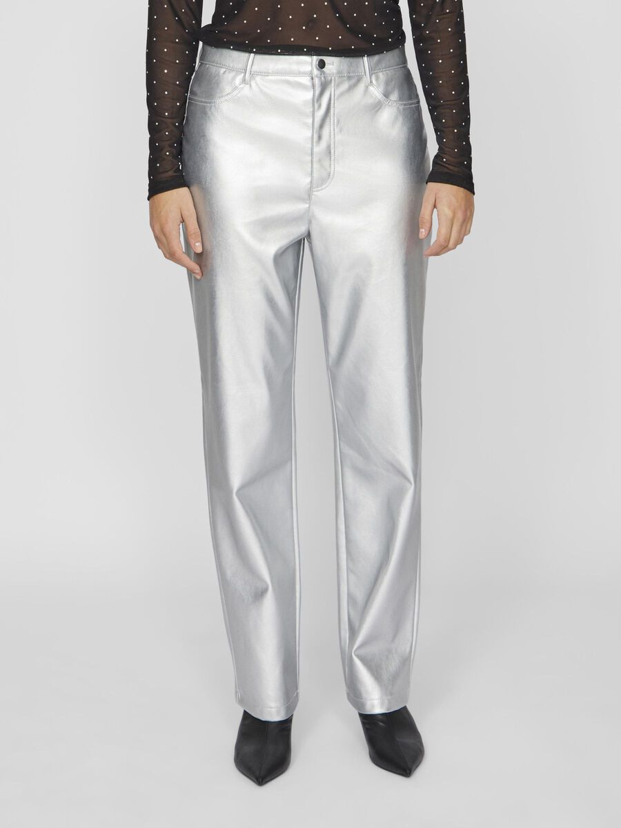 VILA COATED PANTALONI, Silver Colour, highres - 14105094_SilverColour_003.jpg