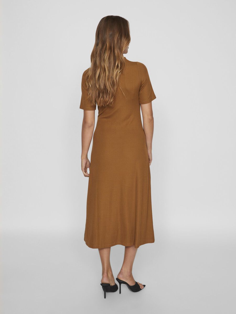 VILA SHORT SLEEVED MIDI DRESS, Rubber, highres - 14103584_Rubber_004.jpg