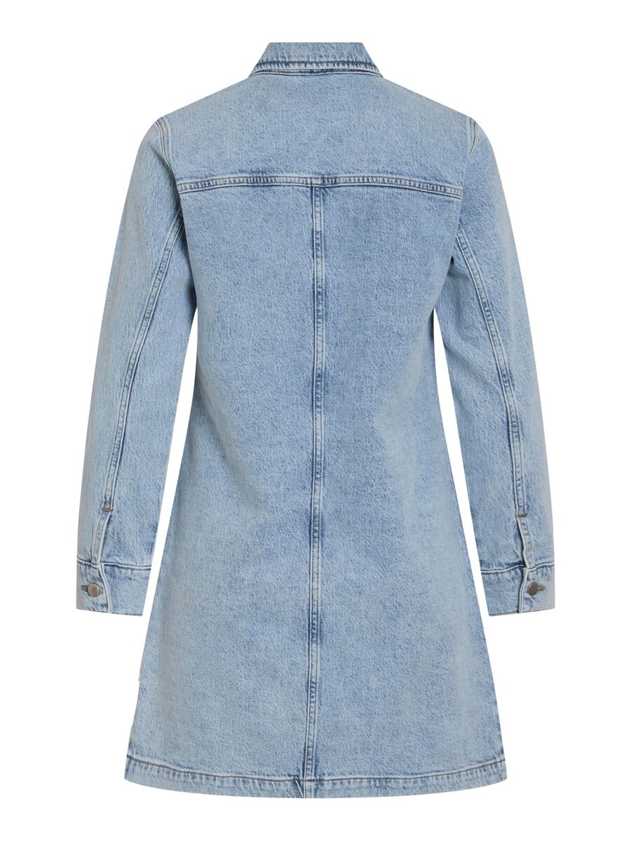 VILA VIJAF SHORT DENIM DRESS, Light Blue Denim, highres - 14106616_LightBlueDenim_002.jpg