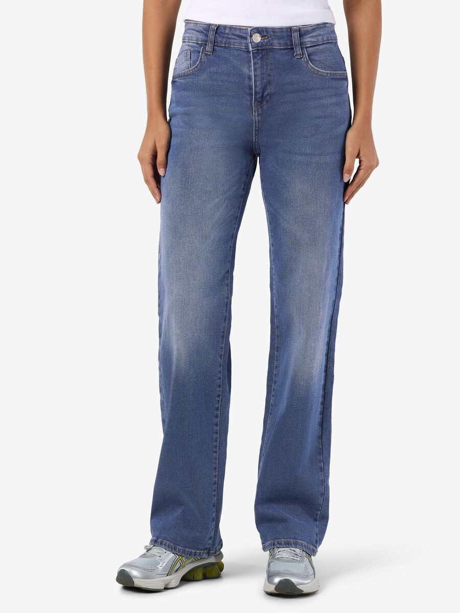 Product carousel image - NMYOLANDA STRAIGHT FIT JEANS, Medium Blue Denim | 1