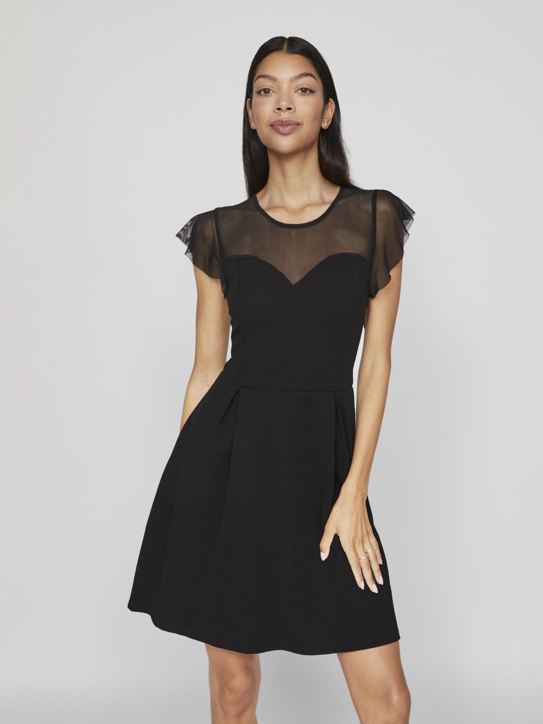 Mesh midi dress black top