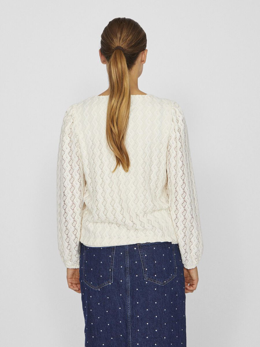 VILA V-NECK LONG SLEEVED TOP, Birch, highres - 14099604_Birch_004.jpg