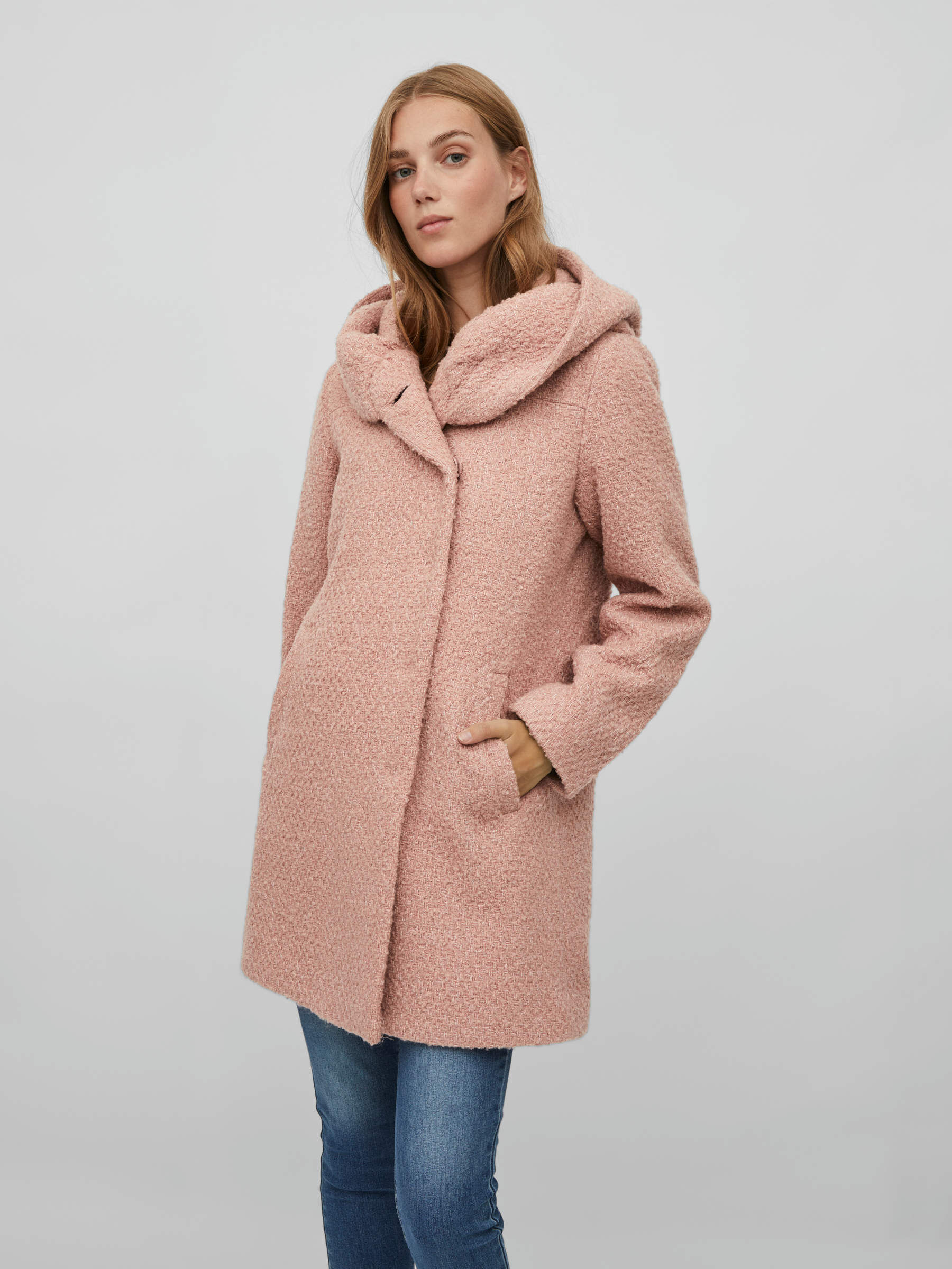 HOODED COAT Pink VILA