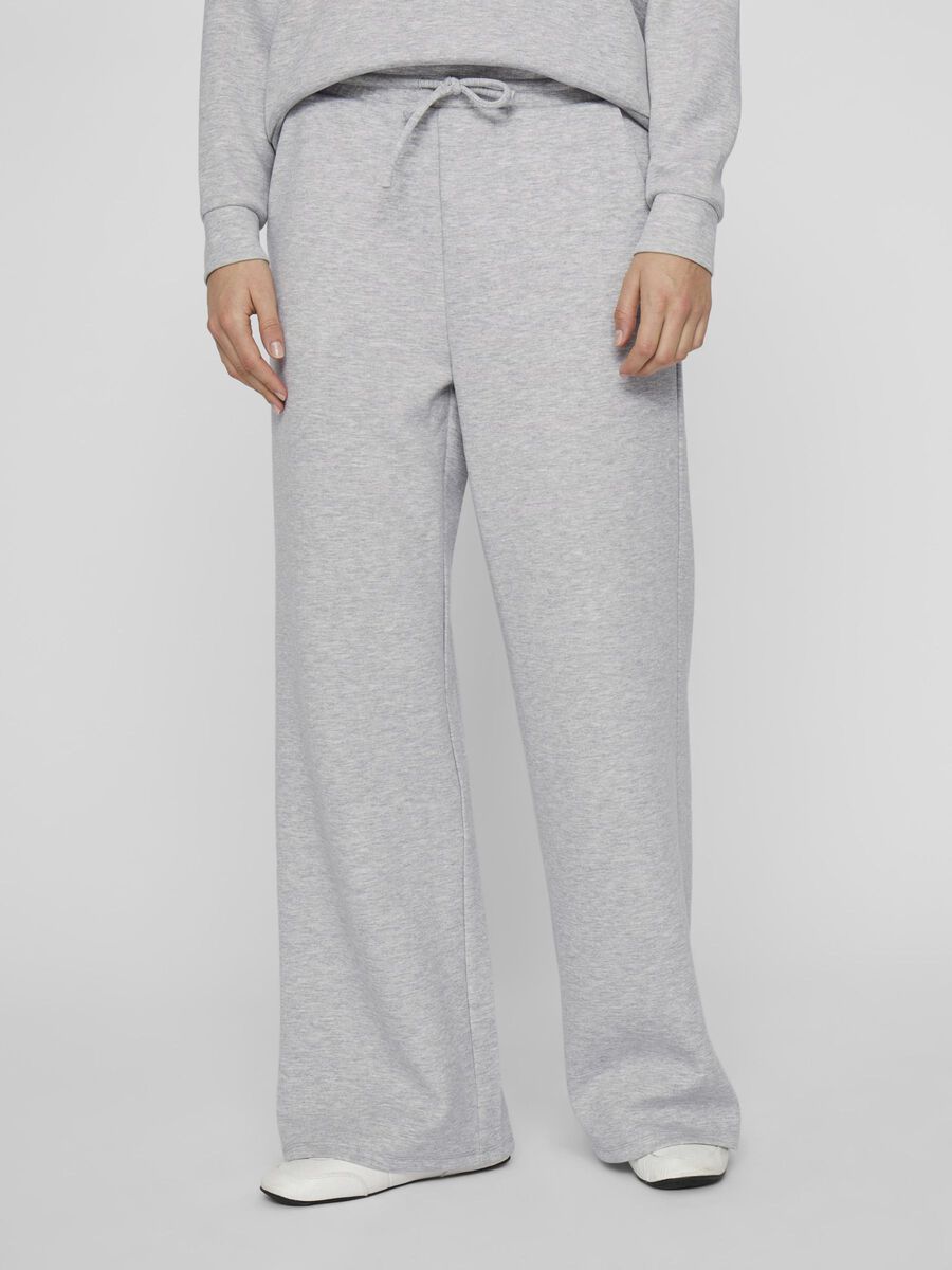 VILA HIGH-WAIST WIDE LEG BROEK, Light Grey Melange, highres - 14103225_LightGreyMelange_003.jpg