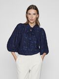 VILA TIE NECK 3/4 SLEEVED TOP, Navy Blazer, highres - 14103945_NavyBlazer_007.jpg