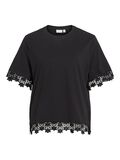 Product image thumbnail - VIVORA COL ROND TOP &Agrave; MANCHES COURTES, Black | 1