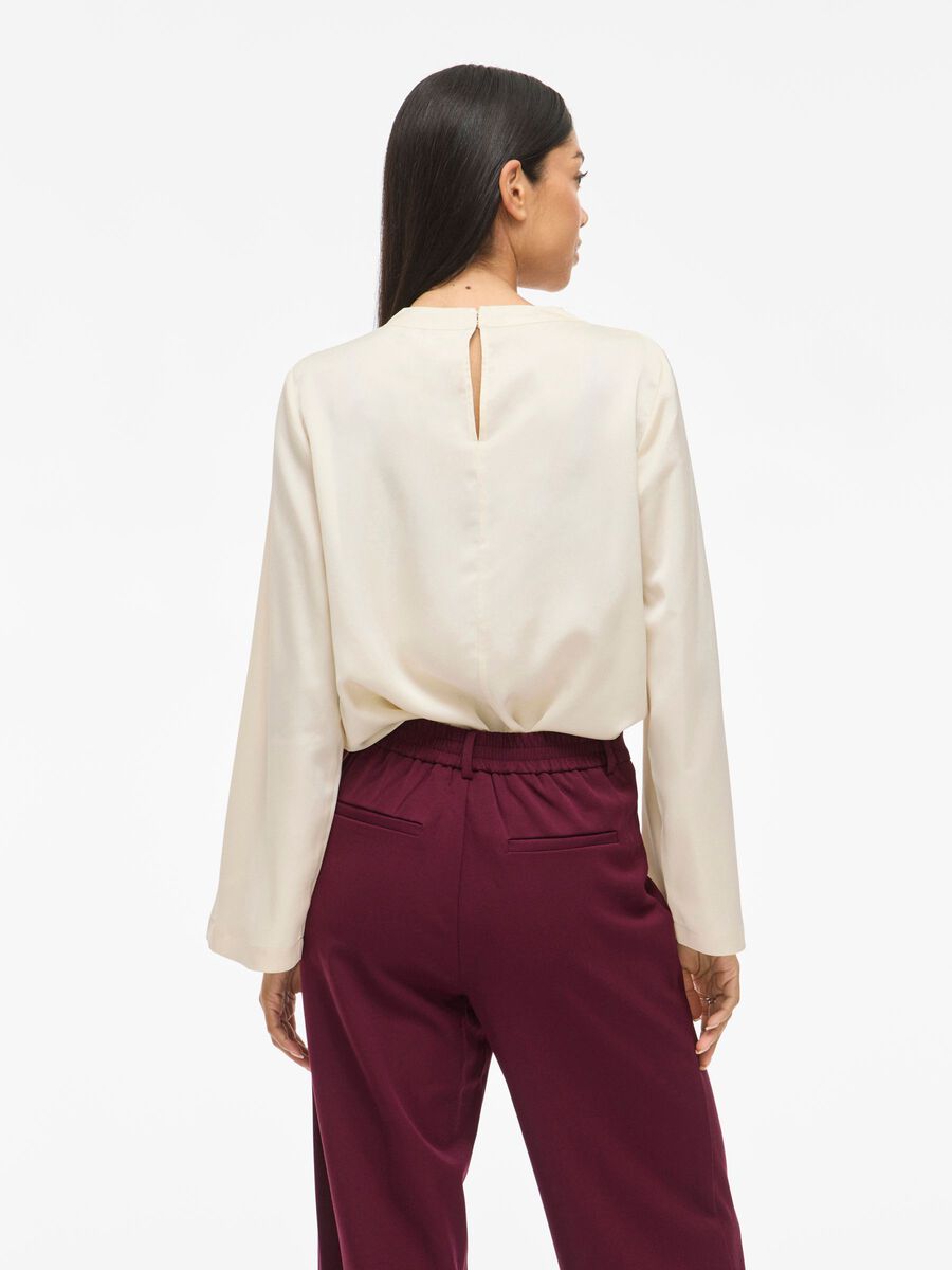Carousel image - HIGH NECK LONG SLEEVED TOP, Birch | 2
