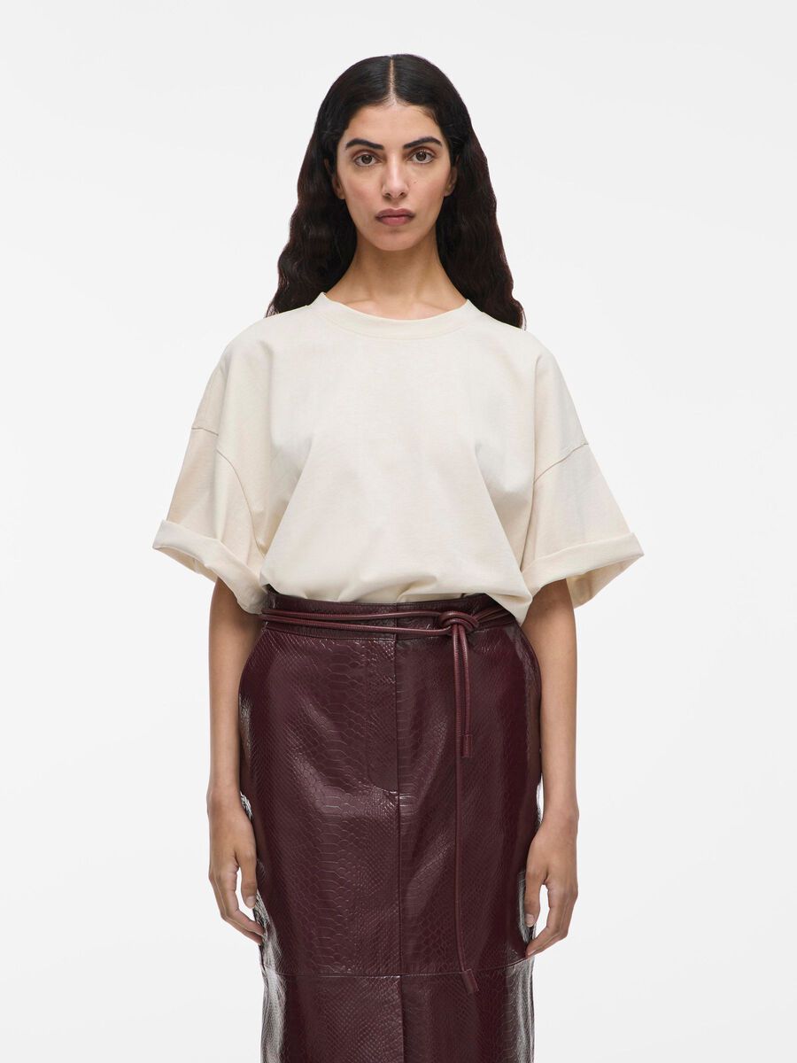 VILA COTON T-SHIRT OVERSIZE, Birch, highres - 14108427_Birch_003.jpg