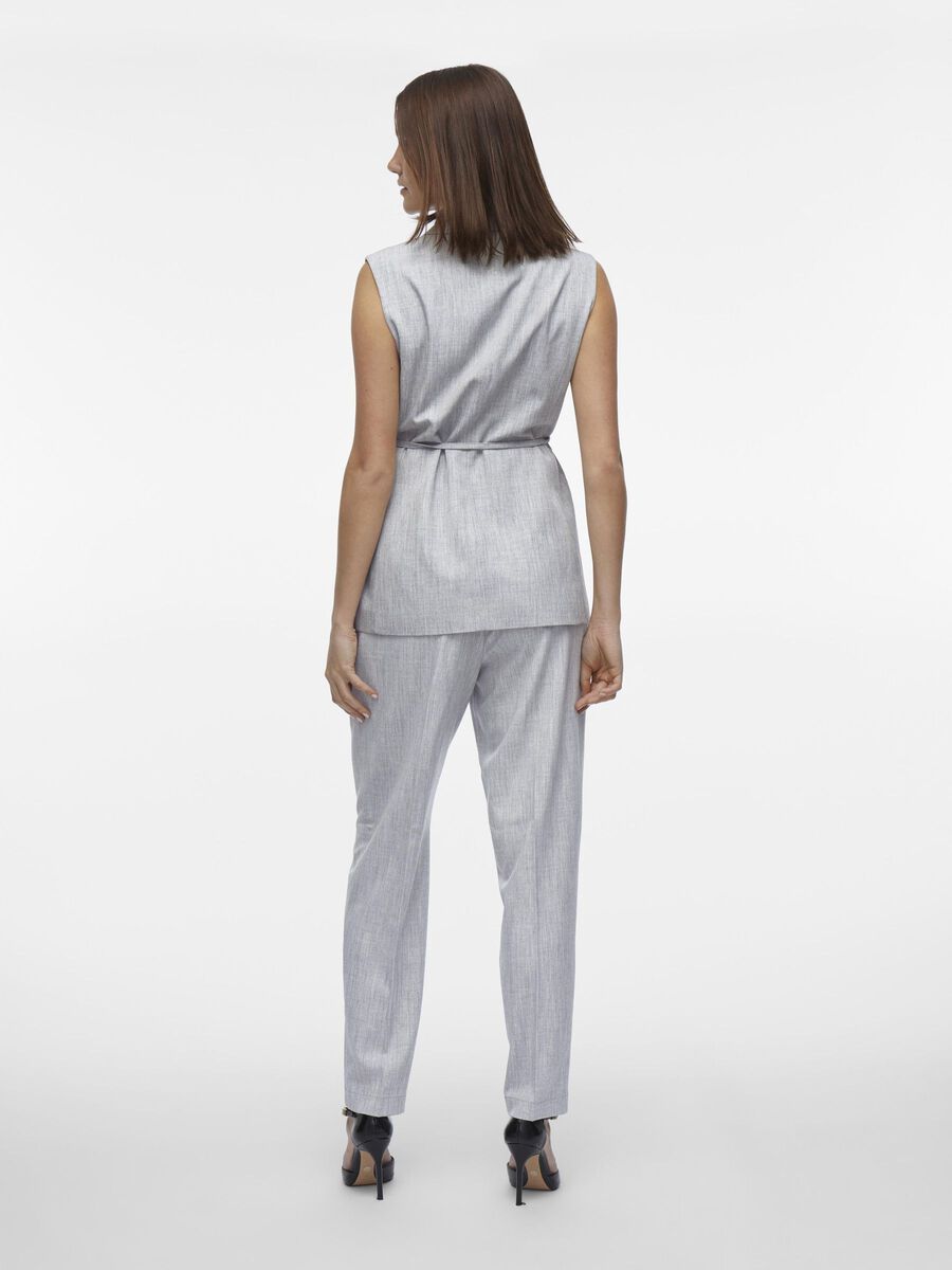 VILA HIGH WAIST TROUSERS, Light Grey Melange, highres - 14104277_LightGreyMelange_004.jpg