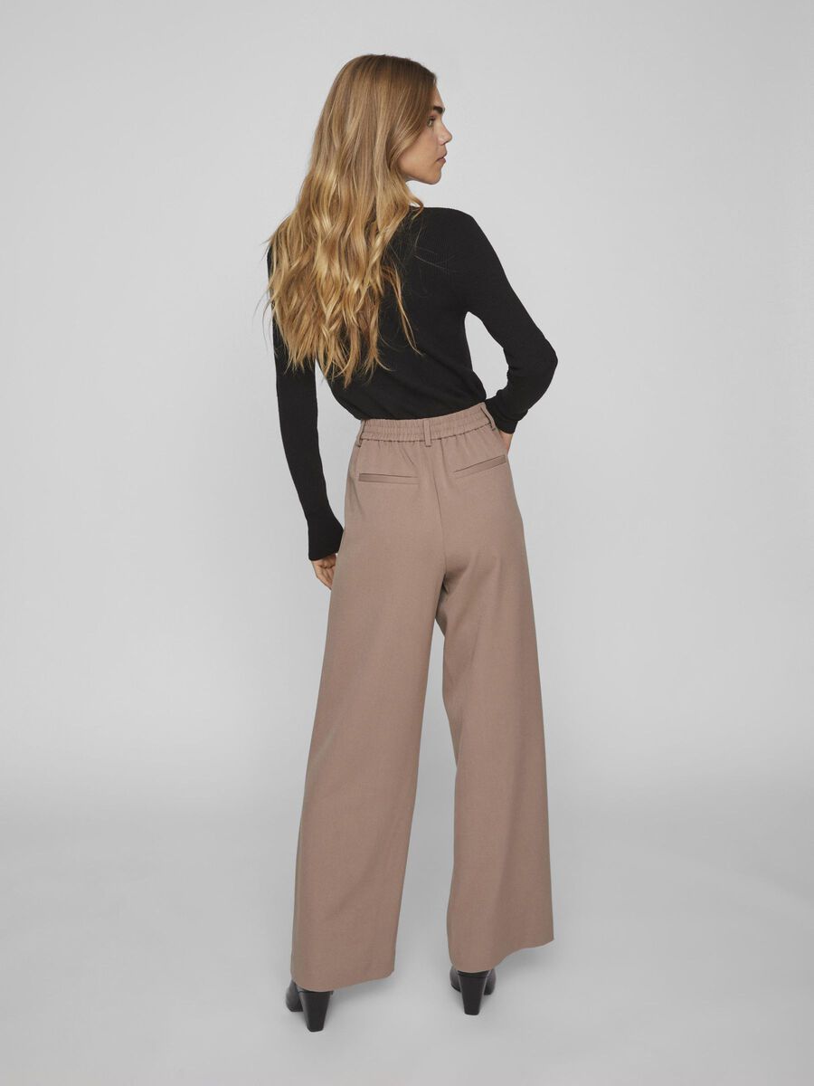 VILA VIVARONE HIGH WAIST WIDE LEG BROEK, Brown Lentil, highres - 14087407_BrownLentil_004.jpg
