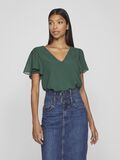 VILA SHORT SLEEVED V-NECK TOP, Pineneedle, highres - 14098368_Pineneedle_003.jpg