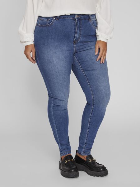Vila CURVE - DÉLAVÉ JEAN SKINNY, Medium Blue Denim, highres - 14077132_MediumBlueDenim_003.jpg