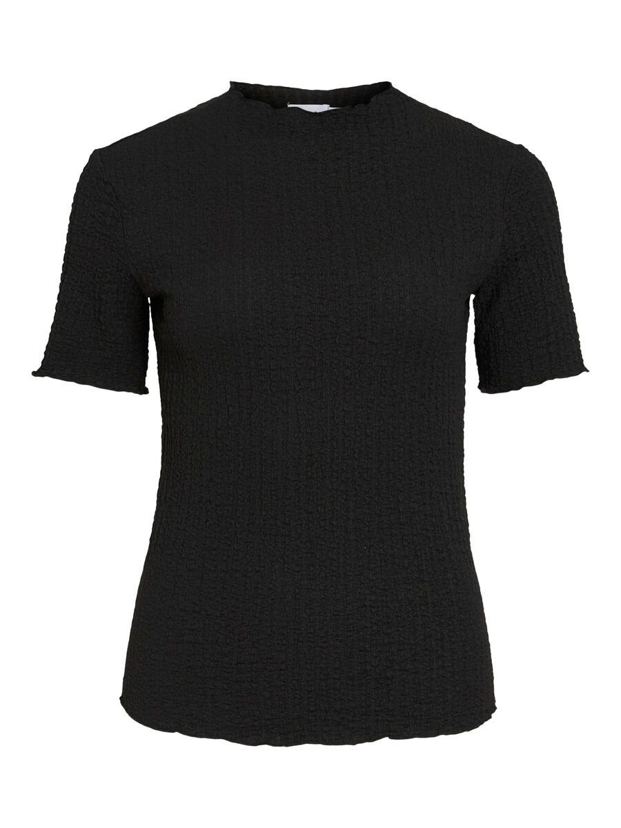 VILA VIKALMEN HOGE HALS TOP MET KORTE MOUWEN, Black, highres - 14112683_Black_001.jpg
