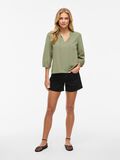 VILA VIPETRA SPLIT NECK 3/4 SLEEVED TOP, Oil Green, highres - 14110055_OilGreen_005.jpg