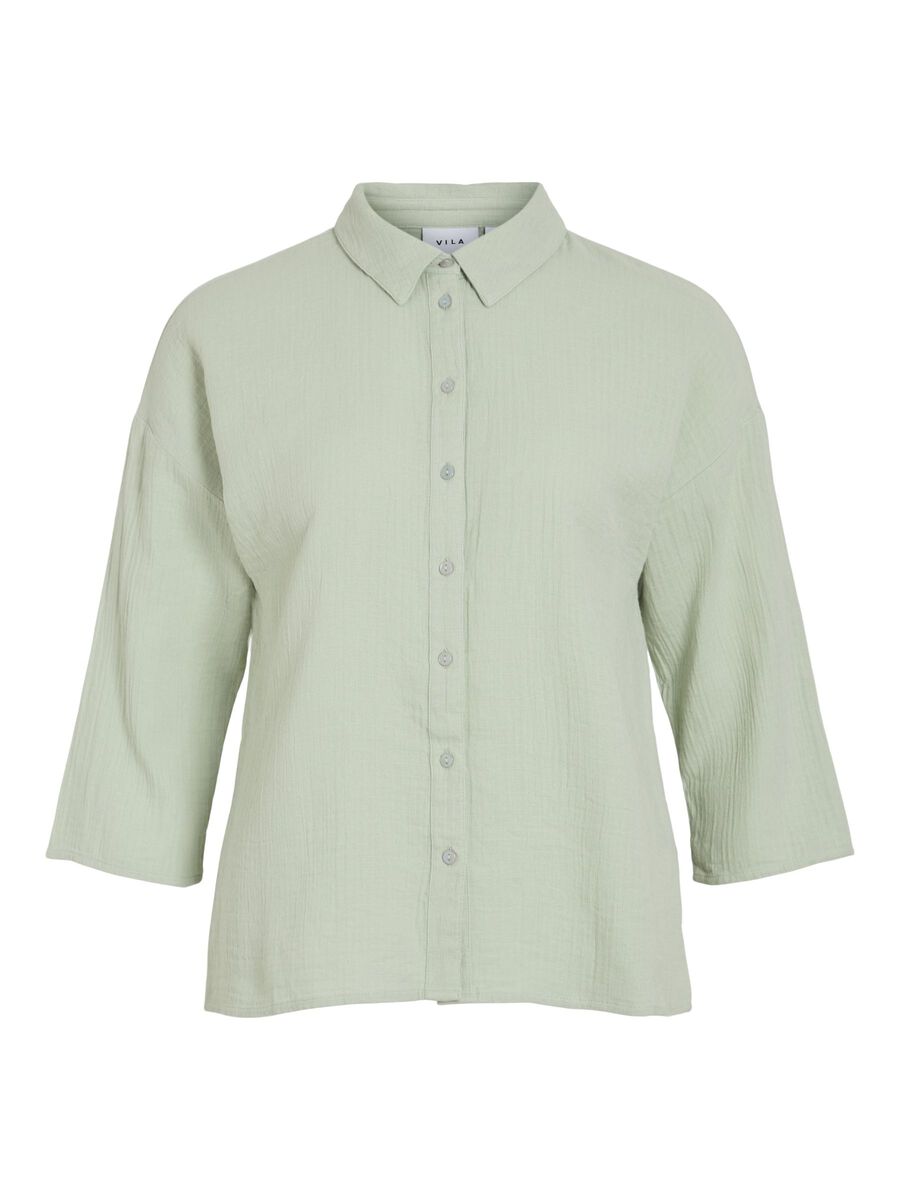 VILA VILANIA 3/4 SLEEVED SHIRT, Silt Green, highres - 14089485_SiltGreen_001.jpg