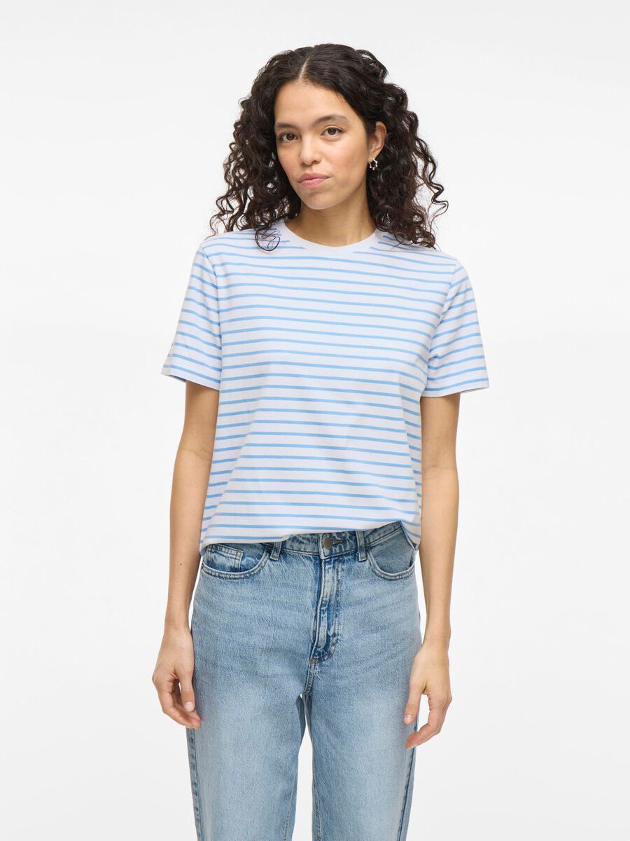 VILA ROUND NECK T-SHIRT, Blissful Blue, highres - 14107264_BlissfulBlue_1188101_003.jpg