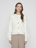 VILA VIRIL DEKOLT W SEREK KARDIGAN Z DZIANINY, White Alyssum, highres - 14102703_WhiteAlyssum_003.jpg