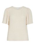 VILA VILOGAN ROUND NECK SHORT SLEEVED TOP, Birch, highres - 14108973_Birch_001.jpg