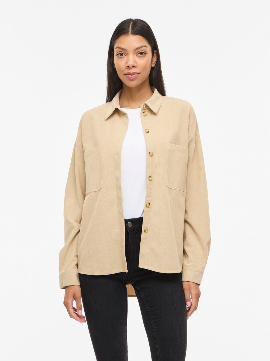 Product carousel image - VIKIRA CORDUROY CAMISA TIPO CHAQUETA, Natural | 1