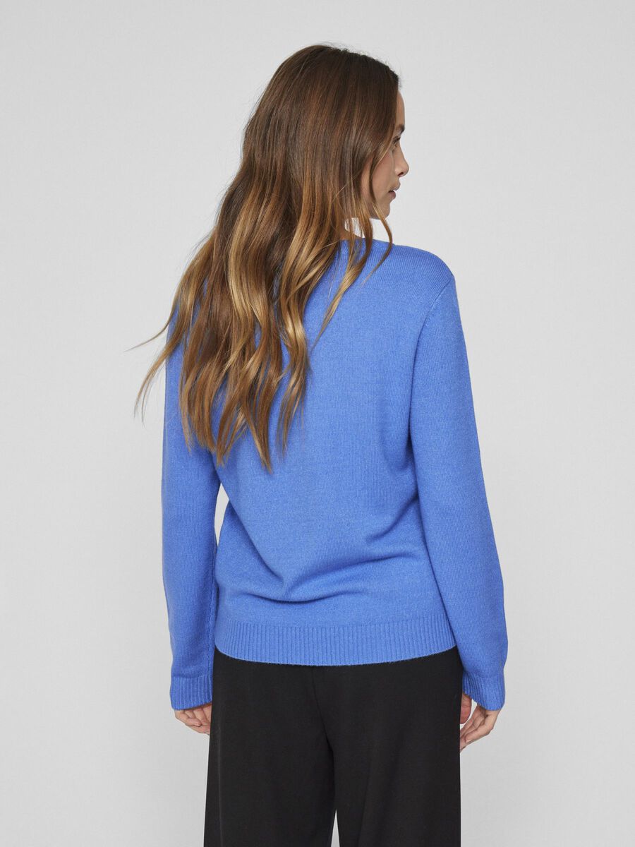 VILA VIRIL ROUND NECK KNITTED PULLOVER, Regatta, highres - 14054177_Regatta_958812_004.jpg