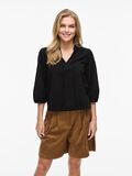 VILA VIPETRA SPLIT NECK TOP CON MANICHE A 3/4, Black Beauty, highres - 14110055_BlackBeauty_003.jpg