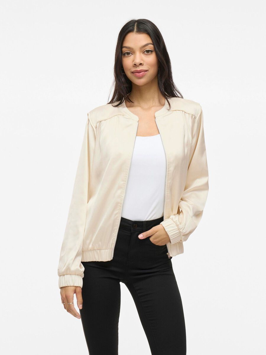 VILA ZIPPER BOMBER JACKET, Birch, highres - 14102074_Birch_003.jpg