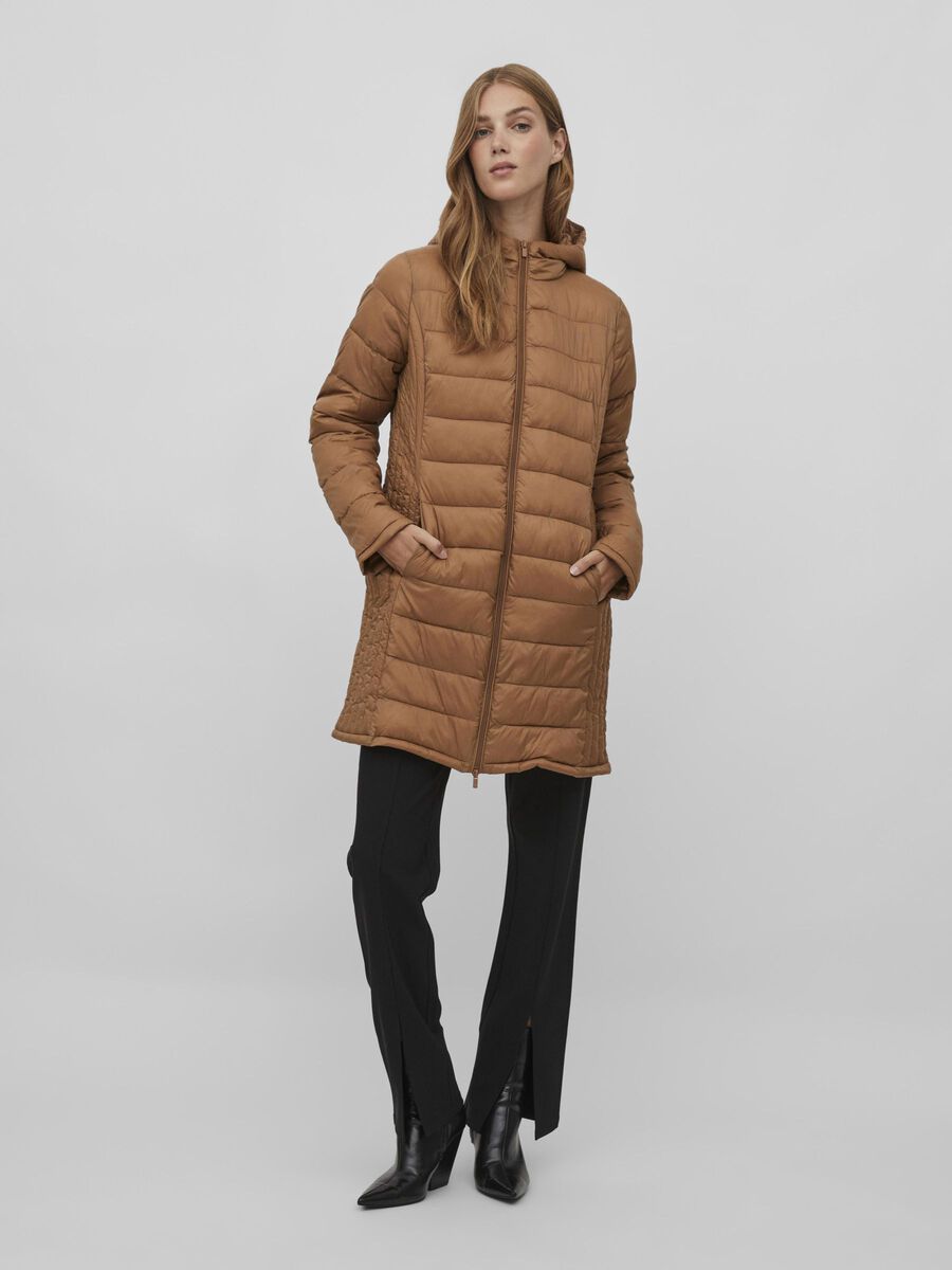 Vila HOODED QUILTED COAT, Toasted Coconut, highres - 14075109_ToastedCoconut_003.jpg