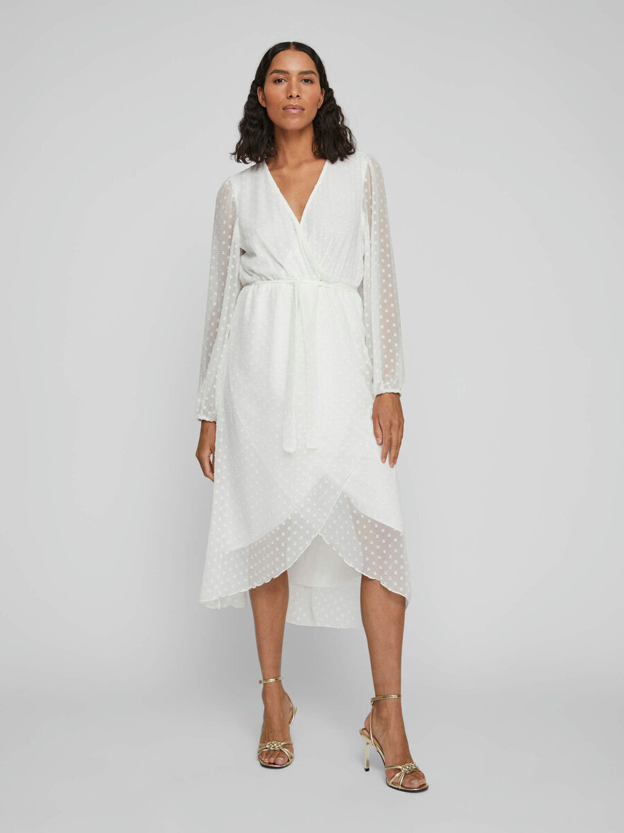 DOTTED MAXI DRESS | White | VILA®