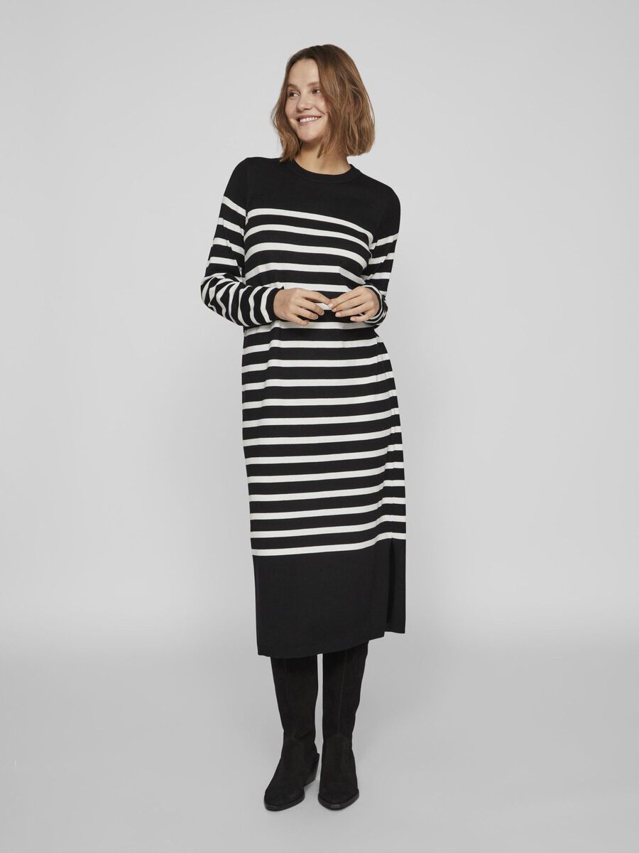 Vila LONG SLEEVED KNITTED DRESS, Black, highres - 14100425_Black_1134769_003.jpg