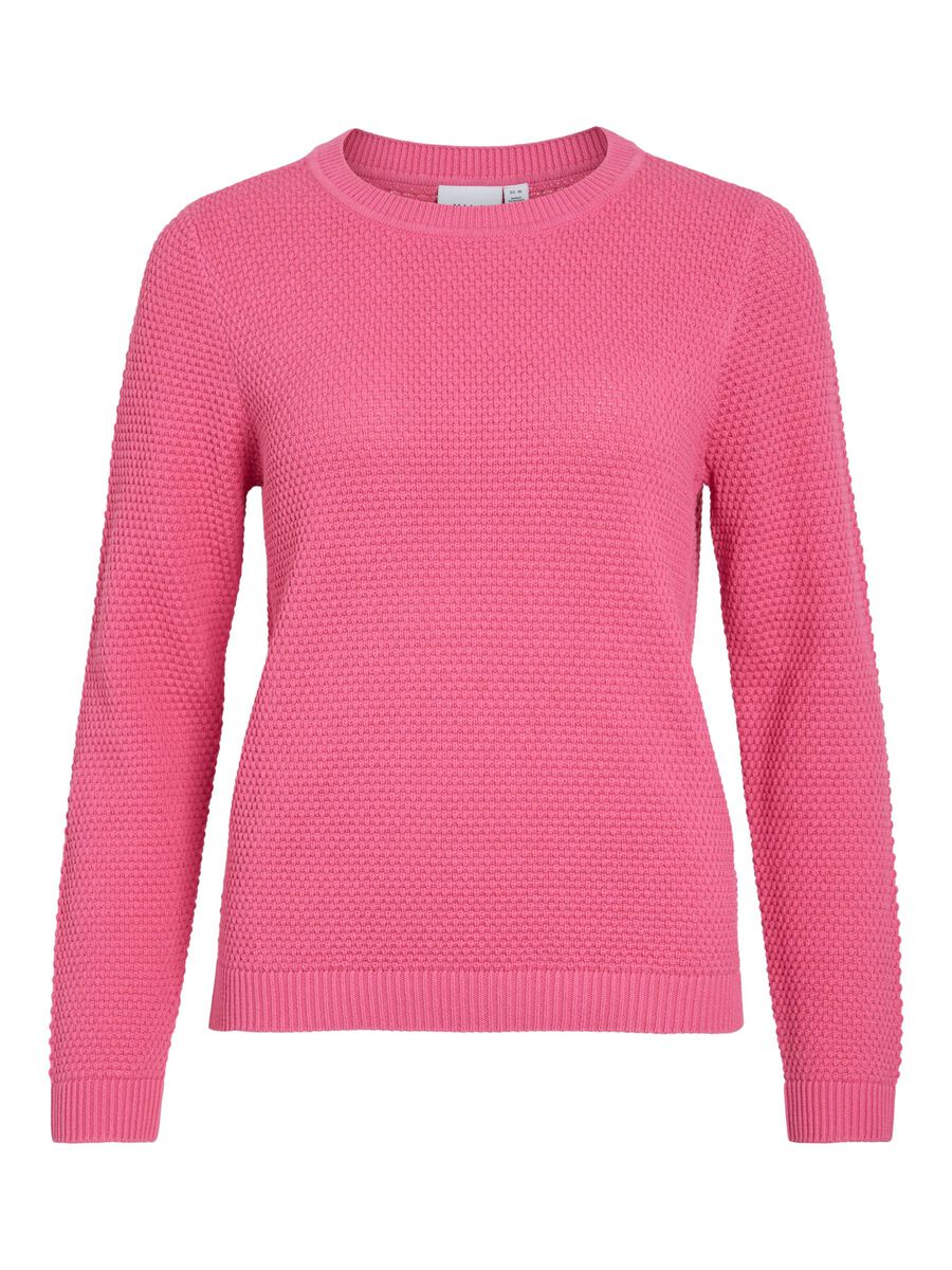 VILA VIDALO BASIC KNITTED PULLOVER, Sangria Sunset, highres - 14082767_SangriaSunset_001.jpg