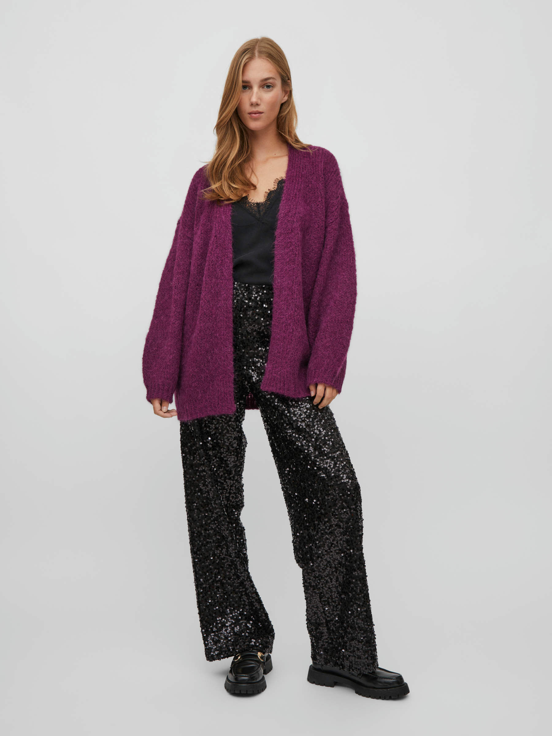 Dark discount purple cardigan